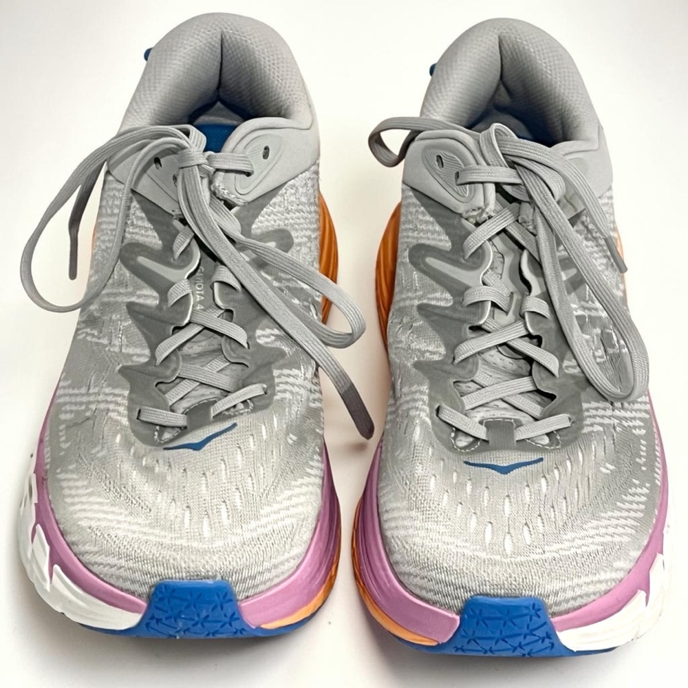 Hoka One One  Gaviota 4 Women's  10B Gray Pink Orange Running Shoes Athletic - Picture 3 of 6